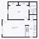 Floorplan | 528 sf one-bedroom apartment