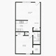 Floorplan | 684 sf one-bedroom apartment