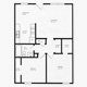 Floorplan | 800 sf two-bedroom apartment